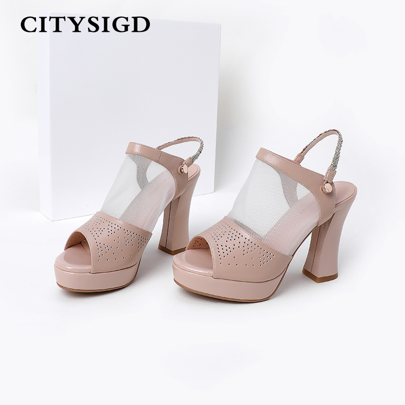都市情人CITYSIGD2020夏季新款凉鞋女粗跟凉鞋